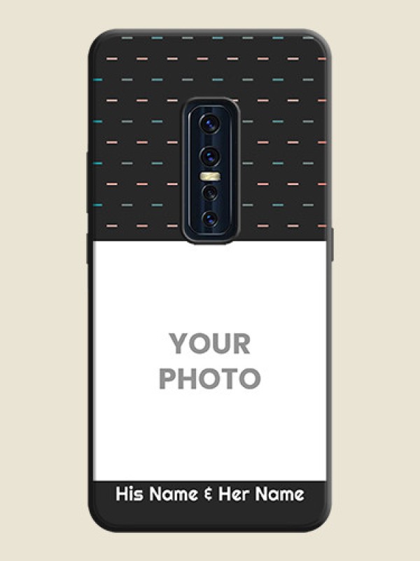 Custom Line Pattern Design with Text on Space Black Custom Soft Matte Phone Back Cover - Vivo V17 Pro - alternate view