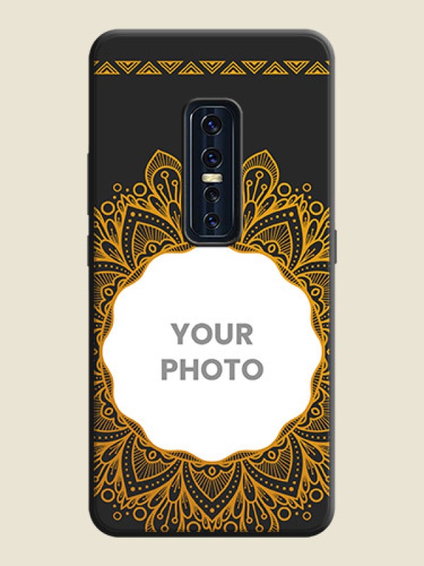 Custom Round Image with Floral Design - Photo on Space Black Soft Matte Mobile Cover - Vivo V17 Pro - alternate view