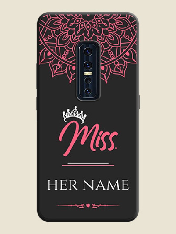 Custom Mrs Name with Floral Design on Space Black Personalized Soft Matte Phone Covers - Vivo V17 Pro - alternate view