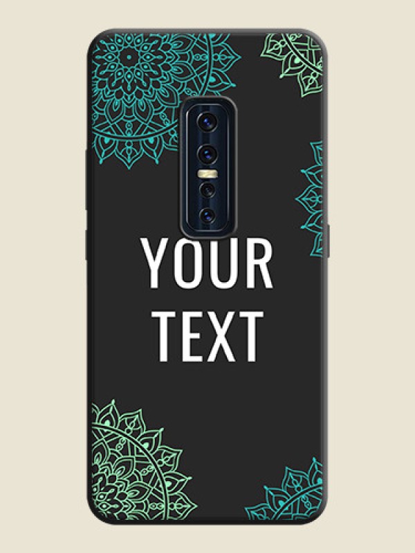 Custom Your Name with Floral Design on Space Black Custom Soft Matte Back Cover - Vivo V17 Pro - alternate view