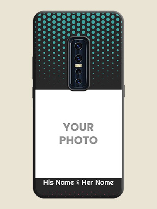 Custom Faded Dots with Grunge Photo Frame and Text on Space Black Custom Soft Matte Phone Cases - Vivo V17 Pro - alternate view