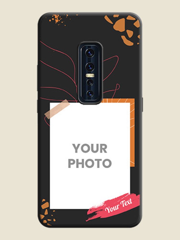 Custom Orange Photo Frame on Space Black Custom Soft Matte Phone Back Cover - Vivo V17 Pro - alternate view
