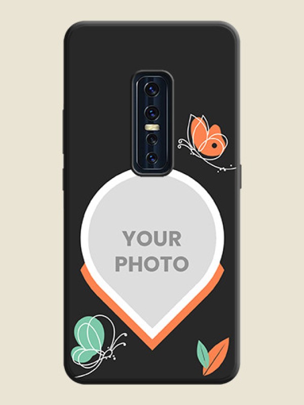 Custom Upload Pic With Simple Butterly Design On Space Black Personalized Soft Matte Phone Covers -Vivo V17 Pro - alternate view