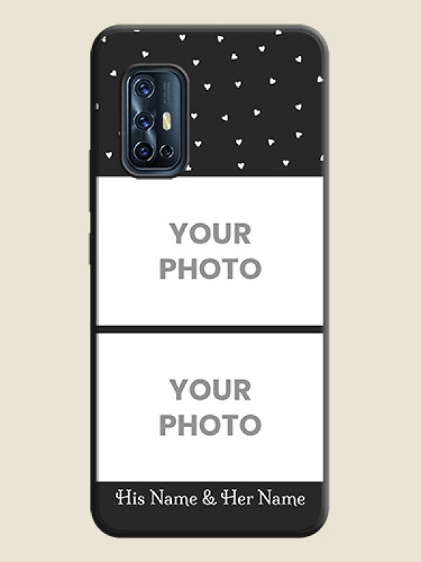 Custom Miniature Love Symbols with Name on Space Black Custom Soft Matte Back Cover - Vivo V17 - alternate view