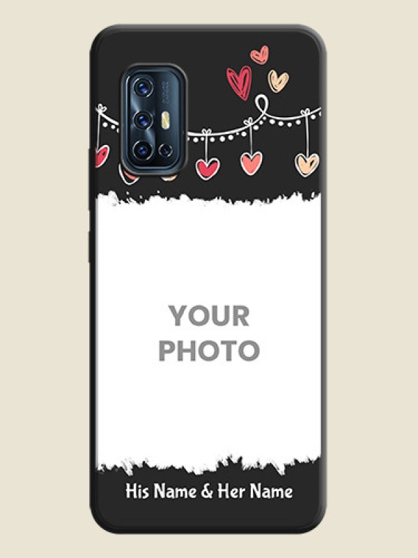 Custom Pink Love Hangings with Name on Space Black Custom Soft Matte Phone Cases - Vivo V17 - alternate view