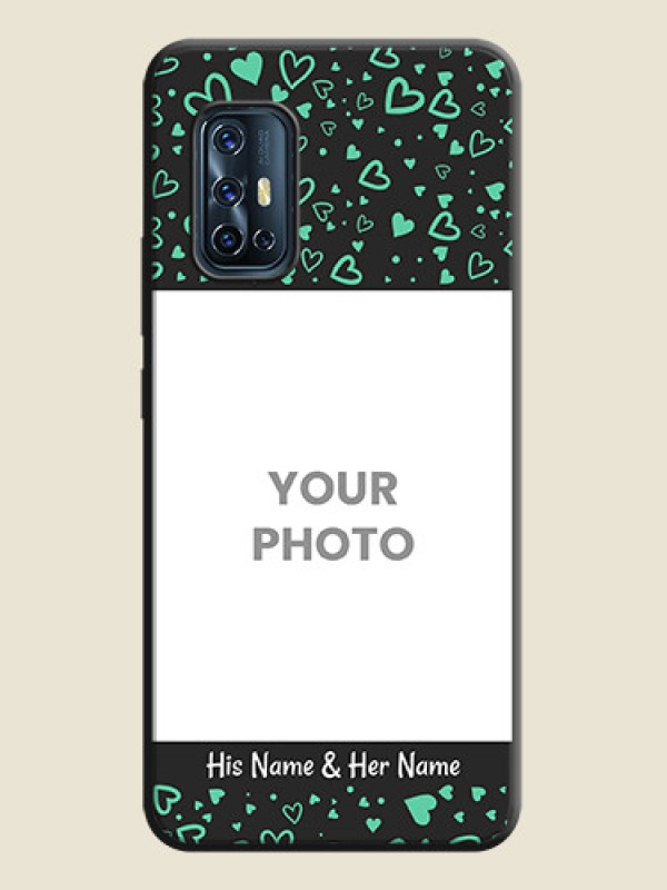 Custom Sea Green Indefinite Love Pattern - Photo on Space Black Soft Matte Mobile Cover - Vivo V17 - alternate view