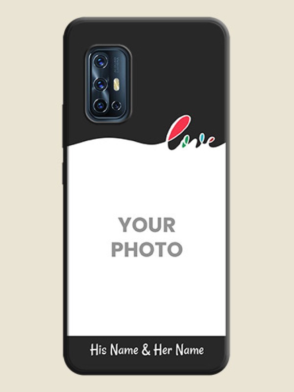 Custom Fall in Love Pattern with Picture - Photo on Space Black Soft Matte Mobile Case - Vivo V17 - alternate view