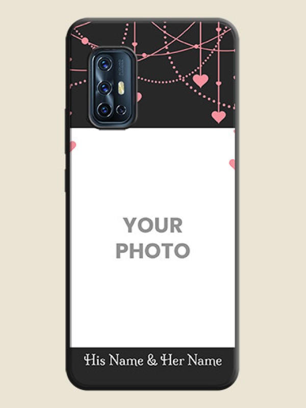 Custom Pink Love Hangings with Text on Space Black Custom Soft Matte Back Cover - Vivo V17 - alternate view