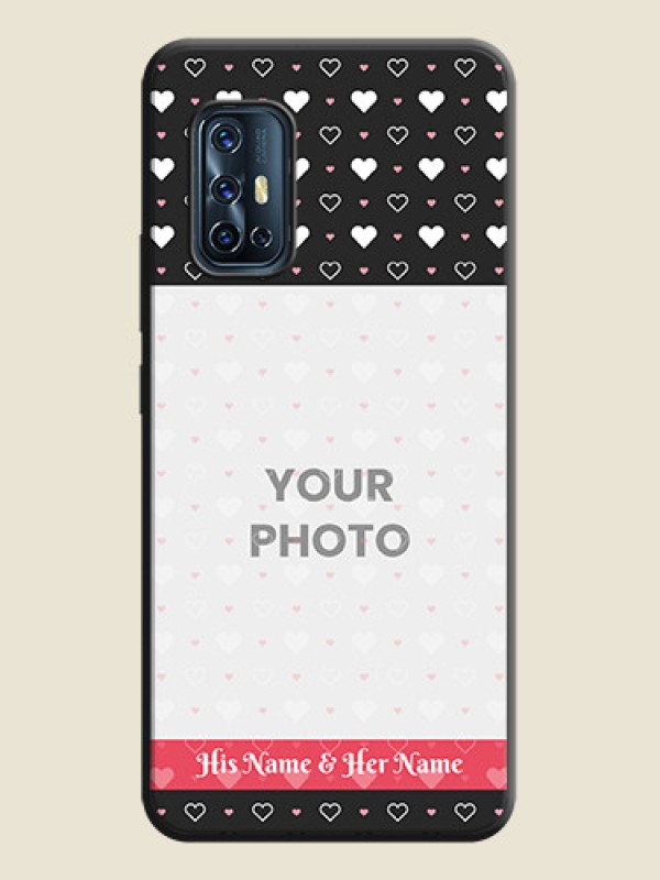 Custom White Color Love Symbols with Text Design - Photo on Space Black Soft Matte Phone Cover - Vivo V17 - alternate view