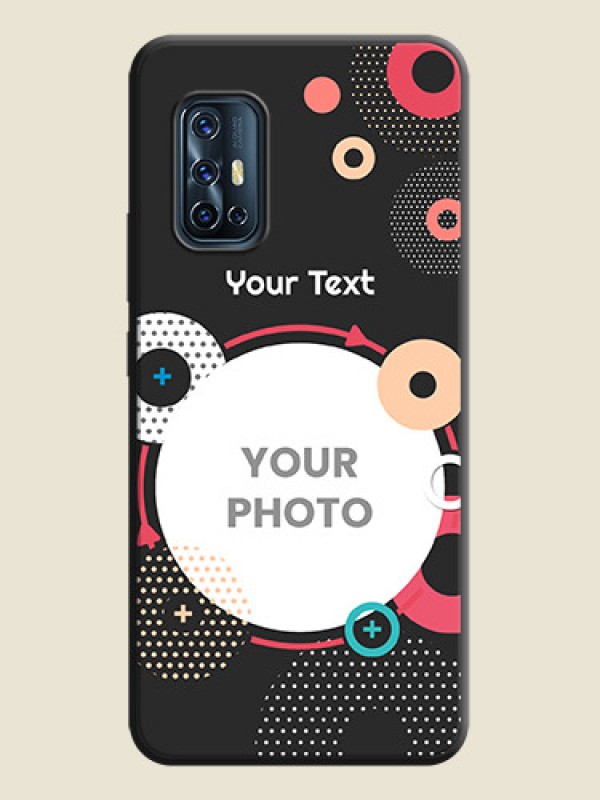 Custom Multicoloured Round Image on Personalised Space Black Soft Matte Cases - Vivo V17 - alternate view