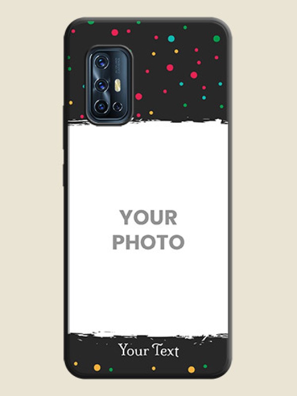 Custom Multicolor Dotted Pattern with Text on Space Black Custom Soft Matte Phone Back Cover - Vivo V17 - alternate view