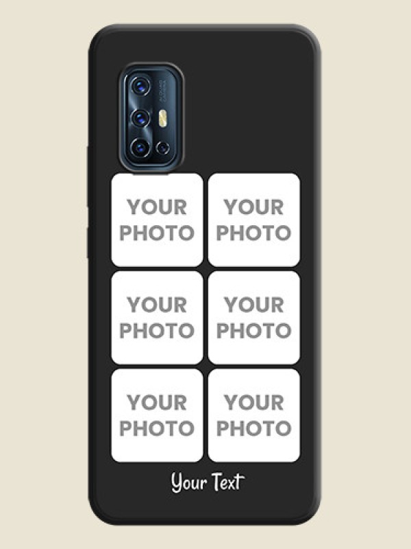 Custom Floral Art with 6 Image Holder - Photo on Space Black Soft Matte Mobile Case - Vivo V17 - alternate view