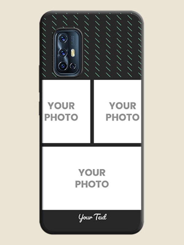 Custom Cross Dotted Pattern with 2 Image Holder  on Personalised Space Black Soft Matte Cases - Vivo V17 - alternate view