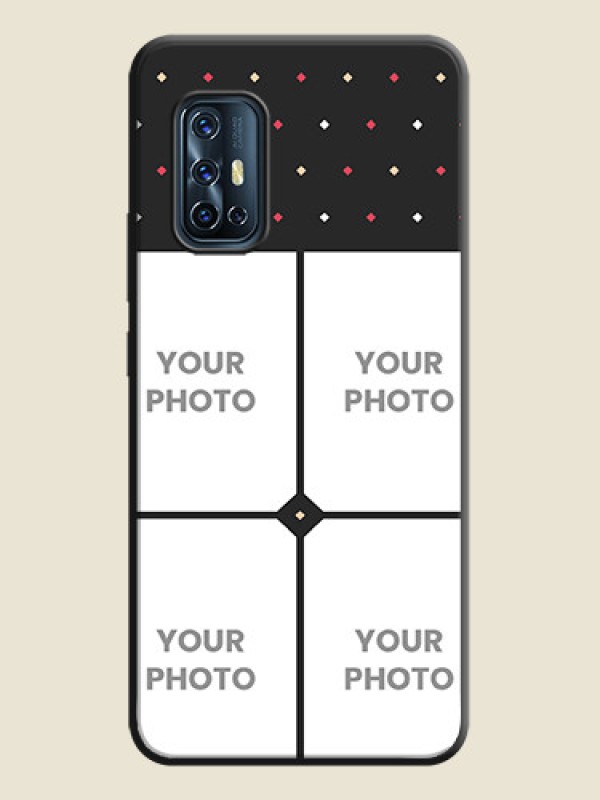 Custom Multicolor Dotted Pattern with 4 Image Holder on Space Black Custom Soft Matte Phone Cases - Vivo V17 - alternate view