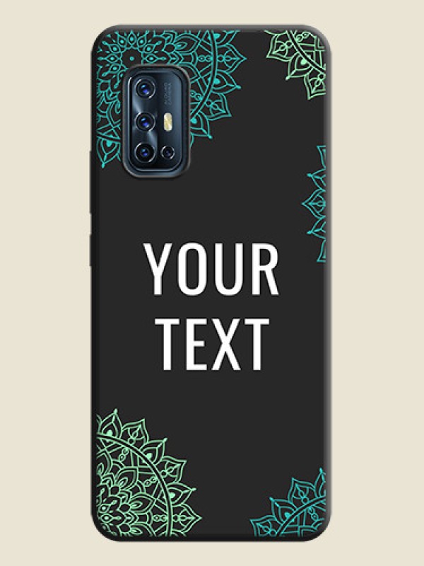 Custom Your Name with Floral Design on Space Black Custom Soft Matte Back Cover - Vivo V17 - alternate view