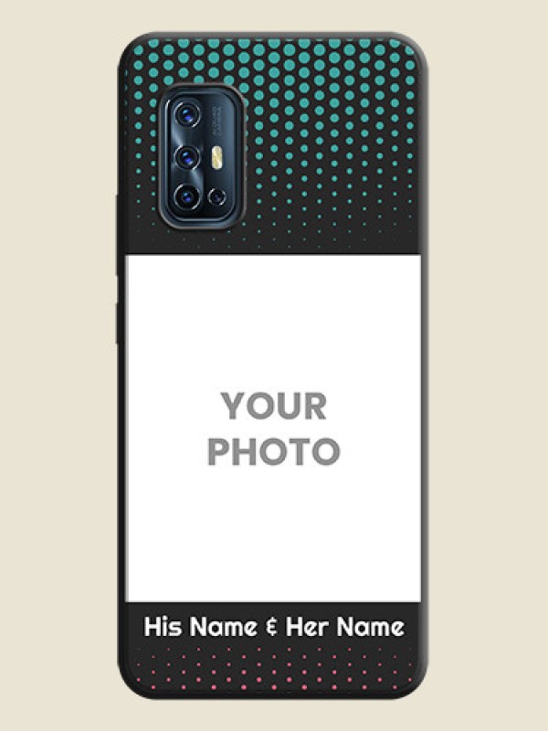 Custom Faded Dots with Grunge Photo Frame and Text on Space Black Custom Soft Matte Phone Cases - Vivo V17 - alternate view