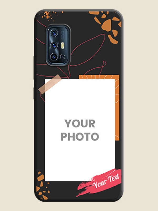 Custom Orange Photo Frame on Space Black Custom Soft Matte Phone Back Cover - Vivo V17 - alternate view