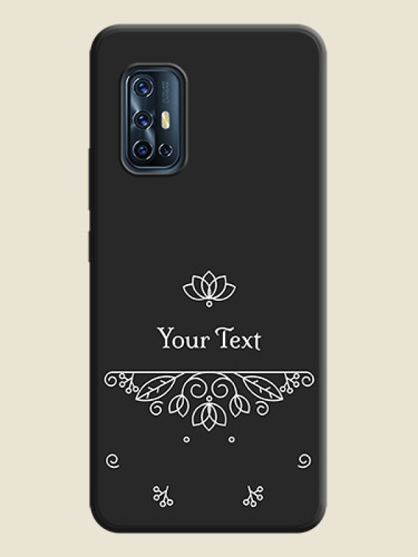 Custom Lotus Garden Custom Text On Space Black Personalized Soft Matte Phone Covers -Vivo V17 - alternate view