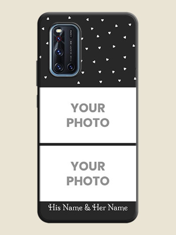 Custom Miniature Love Symbols with Name on Space Black Custom Soft Matte Back Cover - Vivo V19 - alternate view