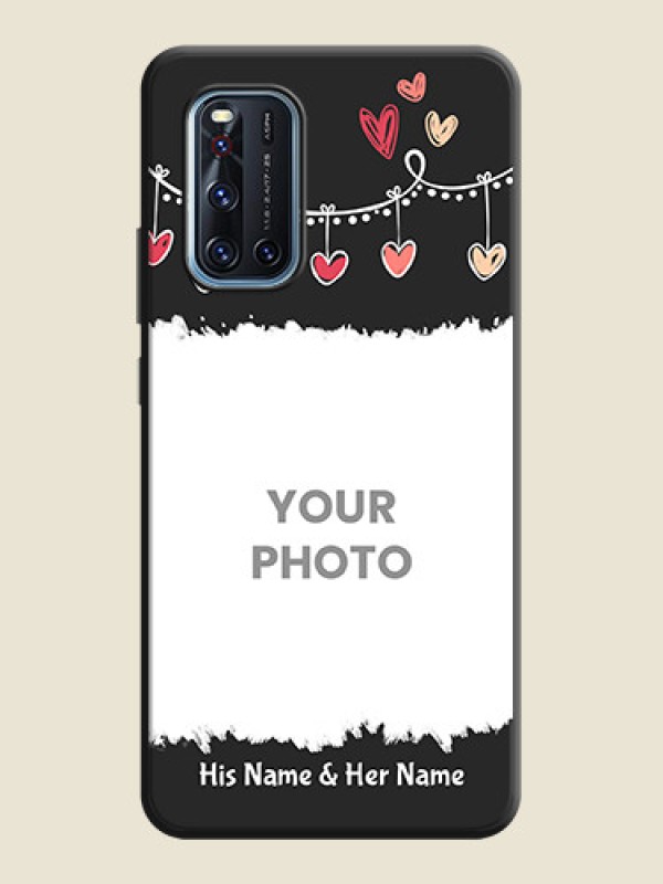 Custom Pink Love Hangings with Name on Space Black Custom Soft Matte Phone Cases - Vivo V19 - alternate view