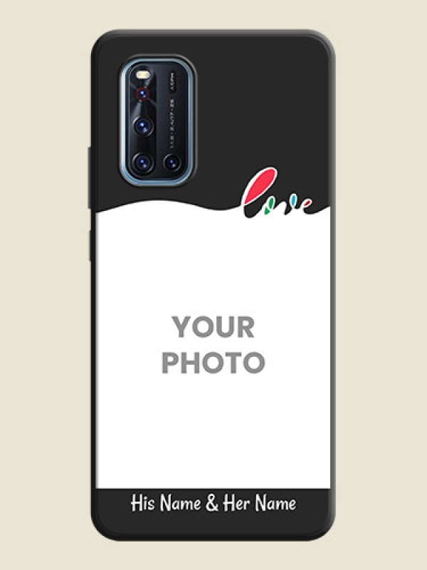 Custom Fall in Love Pattern with Picture - Photo on Space Black Soft Matte Mobile Case - Vivo V19 - alternate view