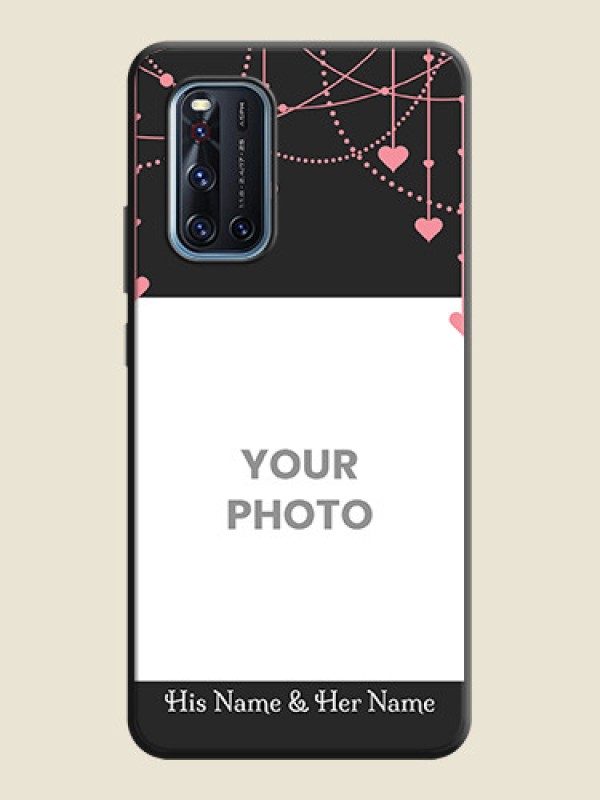 Custom Pink Love Hangings with Text on Space Black Custom Soft Matte Back Cover - Vivo V19 - alternate view