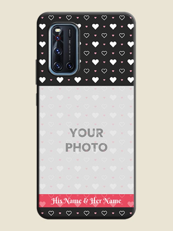 Custom White Color Love Symbols with Text Design - Photo on Space Black Soft Matte Phone Cover - Vivo V19 - alternate view