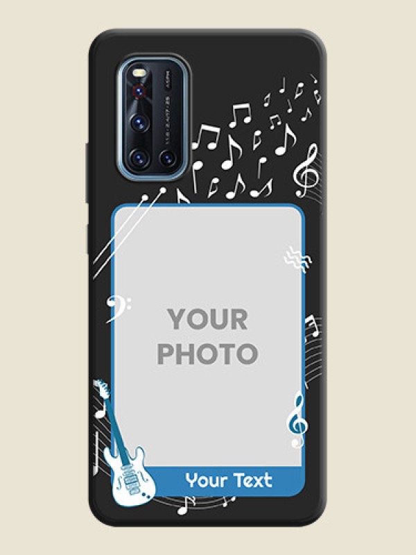 Custom Musical Theme Design with Text - Photo on Space Black Soft Matte Mobile Case - Vivo V19 - alternate view