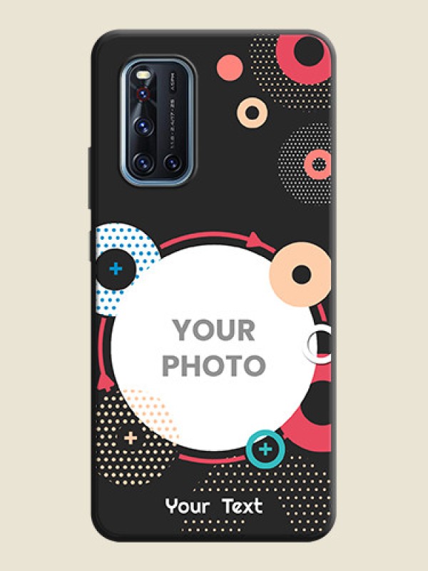 Custom Multicoloured Round Image on Personalised Space Black Soft Matte Cases - Vivo V19 - alternate view