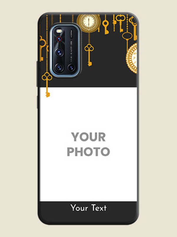 Custom Decorative Design with Text on Space Black Custom Soft Matte Back Cover - Vivo V19 - alternate view