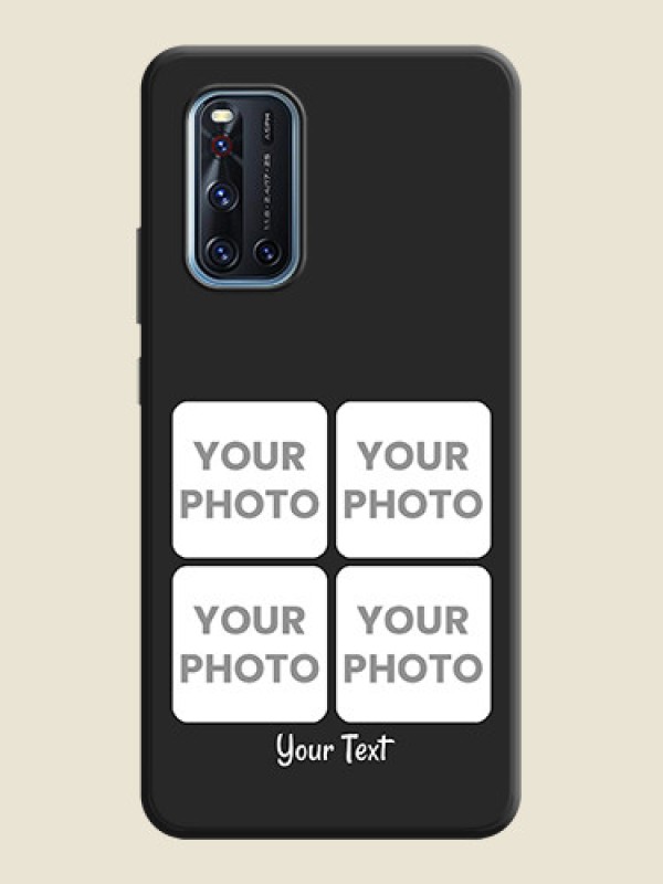 Custom Floral Art with 6 Image Holder - Photo on Space Black Soft Matte Mobile Case - Vivo V19 - alternate view