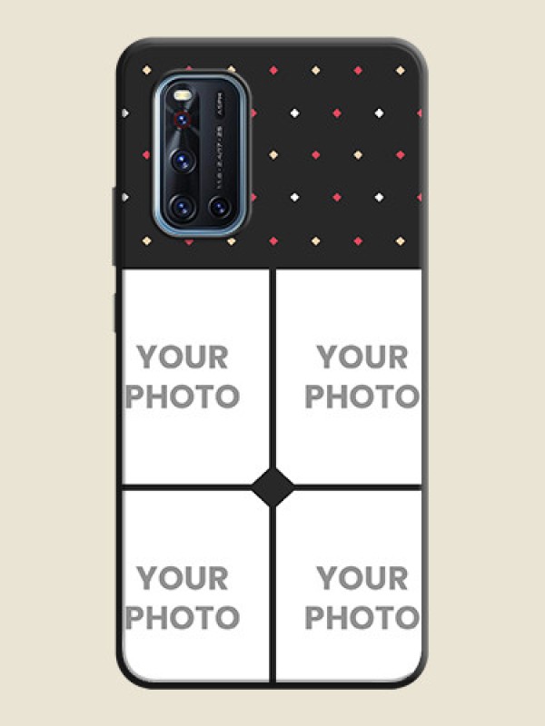 Custom Multicolor Dotted Pattern with 4 Image Holder on Space Black Custom Soft Matte Phone Cases - Vivo V19 - alternate view