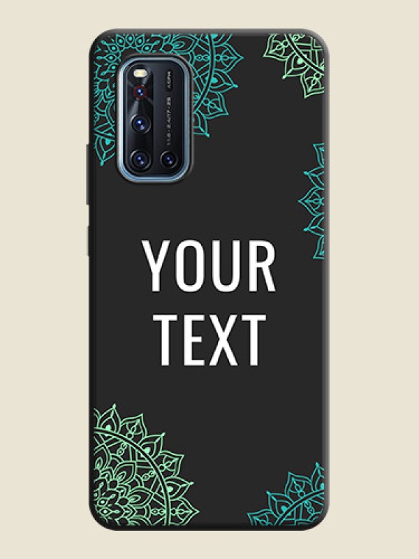Custom Your Name with Floral Design on Space Black Custom Soft Matte Back Cover - Vivo V19 - alternate view
