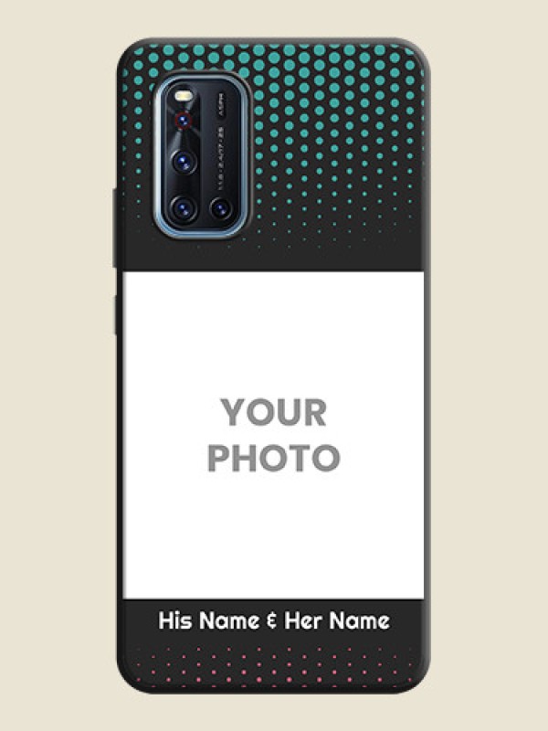 Custom Faded Dots with Grunge Photo Frame and Text on Space Black Custom Soft Matte Phone Cases - Vivo V19 - alternate view