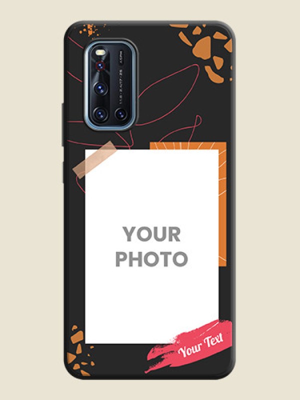 Custom Orange Photo Frame on Space Black Custom Soft Matte Phone Back Cover - Vivo V19 - alternate view