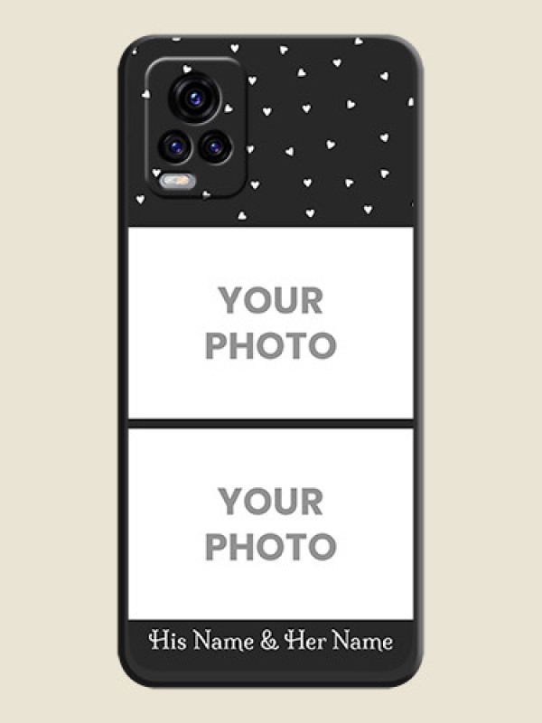 Custom Miniature Love Symbols with Name on Space Black Custom Soft Matte Back Cover - Vivo V20 2021 - alternate view