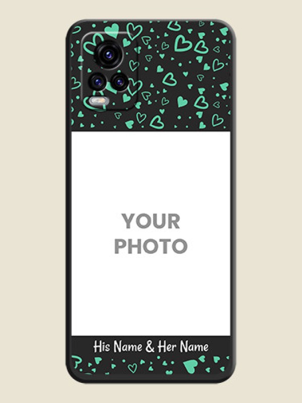 Custom Sea Green Indefinite Love Pattern on Photo on Space Black Soft Matte Mobile Cover - Vivo V20 2021 - alternate view