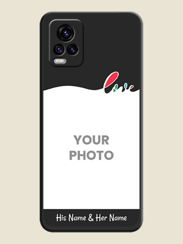 Custom Fall in Love Pattern with Picture on Photo on Space Black Soft Matte Mobile Case - Vivo V20 2021 - alternate view