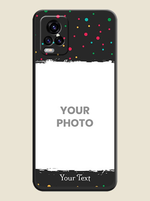 Custom Multicolor Dotted Pattern with Text on Space Black Custom Soft Matte Phone Back Cover - Vivo V20 2021 - alternate view