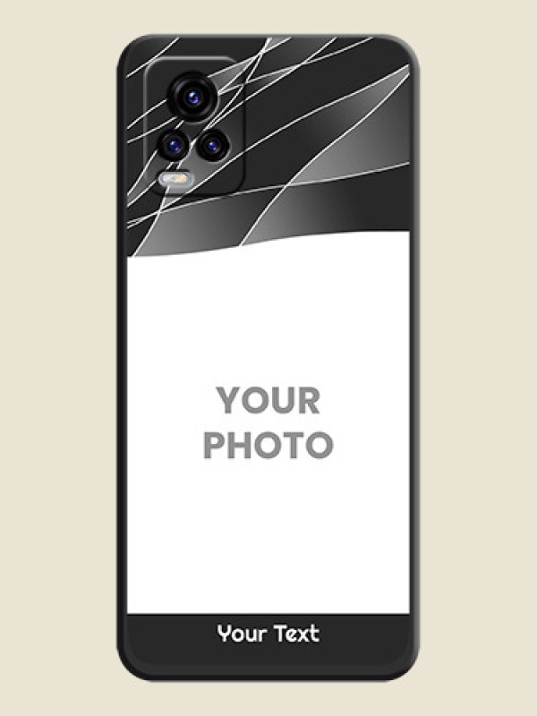 Custom Mixed Wave Lines on Photo on Space Black Soft Matte Mobile Cover - Vivo V20 2021 - alternate view