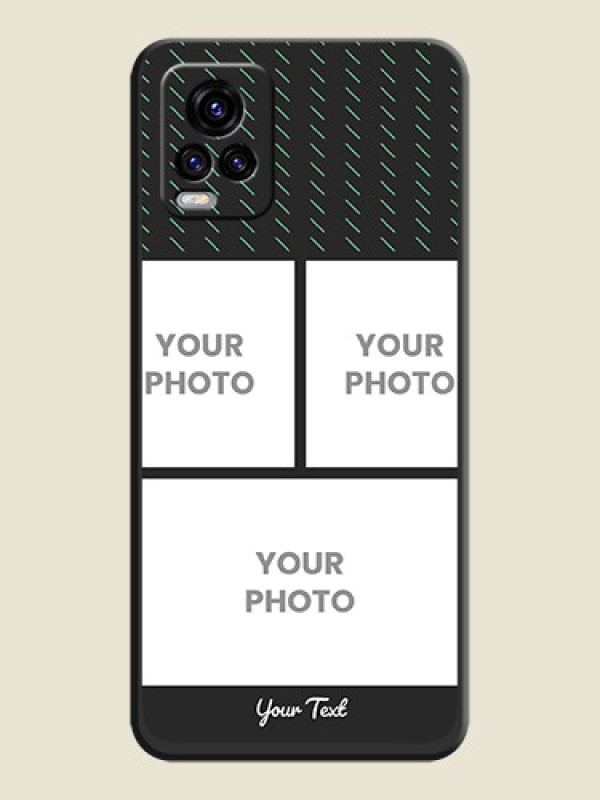 Custom Cross Dotted Pattern with 2 Image Holder on Personalised Space Black Soft Matte Cases - Vivo V20 2021 - alternate view