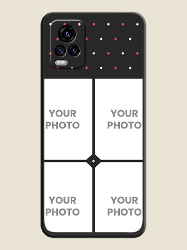 Custom Multicolor Dotted Pattern with 4 Image Holder on Space Black Custom Soft Matte Phone Cases - Vivo V20 2021 - alternate view
