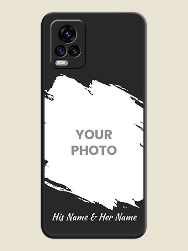 Custom Grunge Brush Strokes on Photo on Space Black Soft Matte Back Cover - Vivo V20 2021 - alternate view