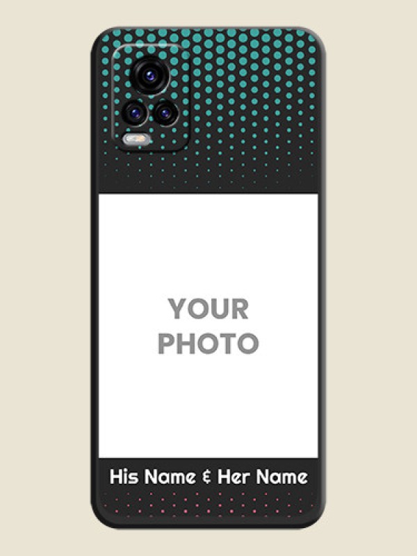 Custom Faded Dots with Grunge Photo Frame and Text on Space Black Custom Soft Matte Phone Cases - Vivo V20 2021 - alternate view