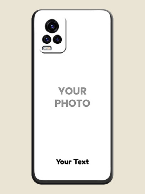 Custom Full Single Pic Upload With Text On Space Black Personalized Soft Matte Phone Covers -Vivo V20 2021 - alternate view