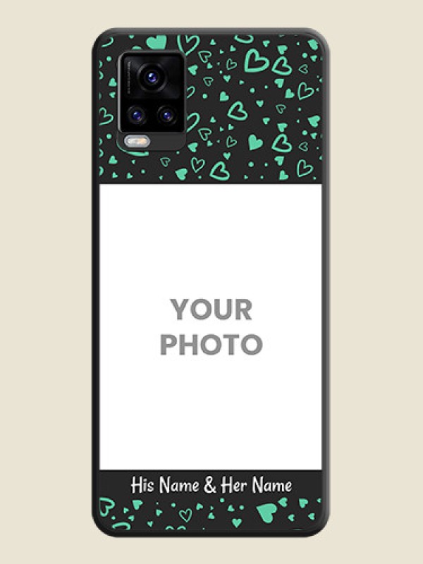 Custom Sea Green Indefinite Love Pattern on Photo on Space Black Soft Matte Mobile Cover - Vivo V20 Pro 5G - alternate view