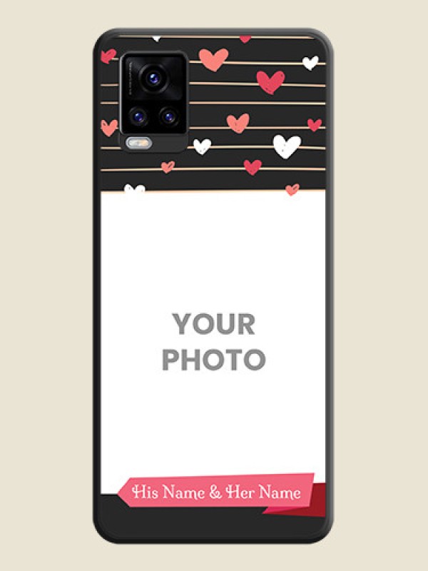 Custom Love Pattern with Name on Pink Ribbon  on Photo on Space Black Soft Matte Back Cover - Vivo V20 Pro 5G - alternate view