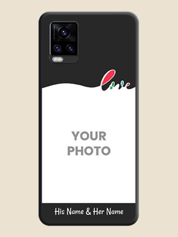 Custom Fall in Love Pattern with Picture on Photo on Space Black Soft Matte Mobile Case - Vivo V20 Pro 5G - alternate view