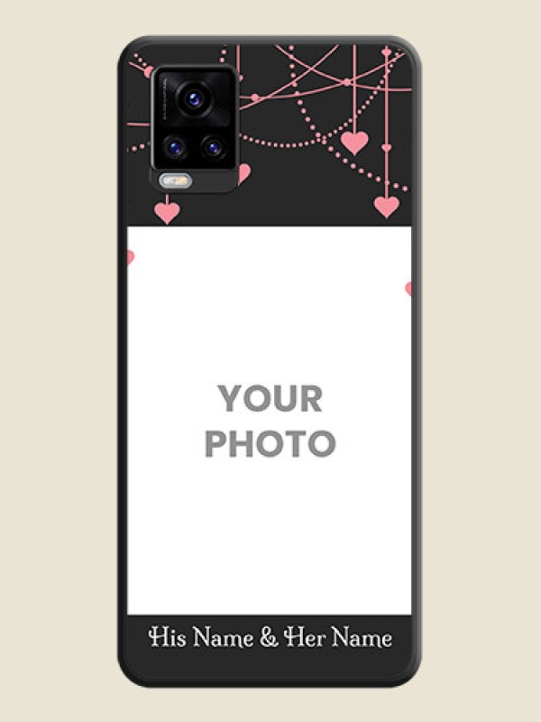 Custom Pink Love Hangings with Text on Space Black Custom Soft Matte Back Cover - Vivo V20 Pro 5G - alternate view