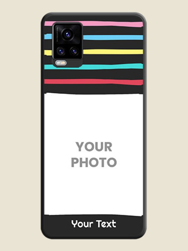 Custom Multicolor Lines with Image on Space Black Personalized Soft Matte Phone Covers - Vivo V20 Pro 5G - alternate view